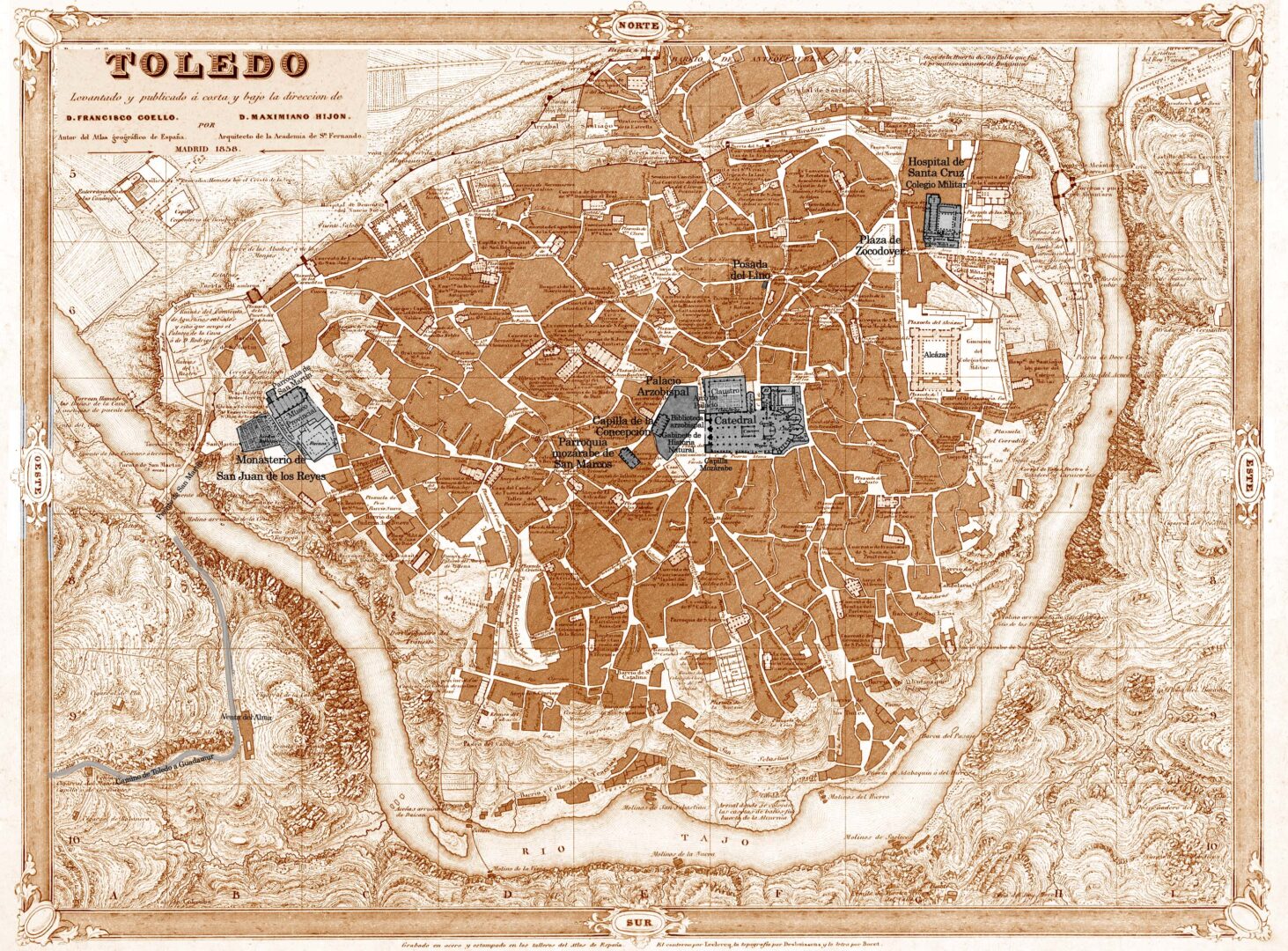 Plano de Toledo. Año 1858